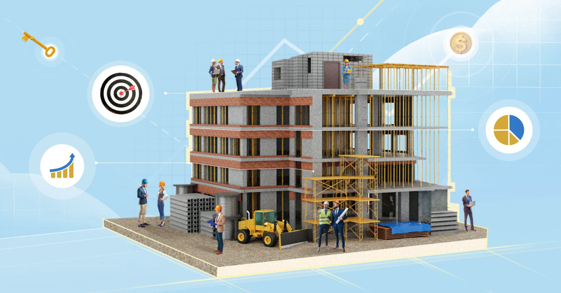Image of a construction site, symbolizing the building of an OKR goal-setting system